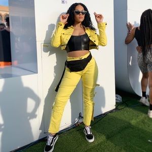 Yellow two piece outfit